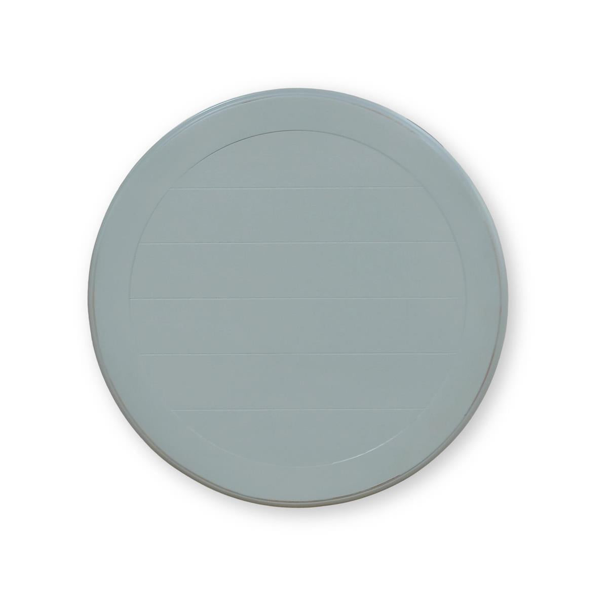 Blue & Rattan Round Side Table