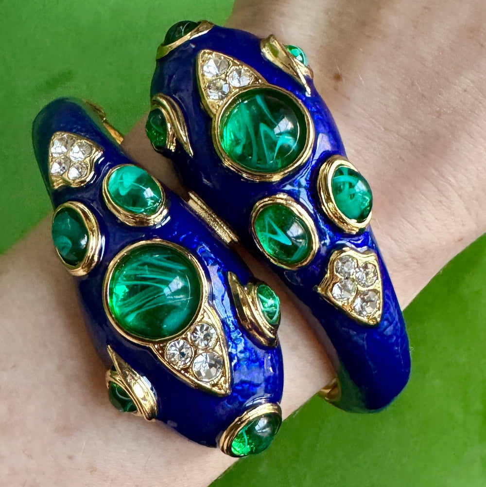 Blue Enamel Snake Bracelet