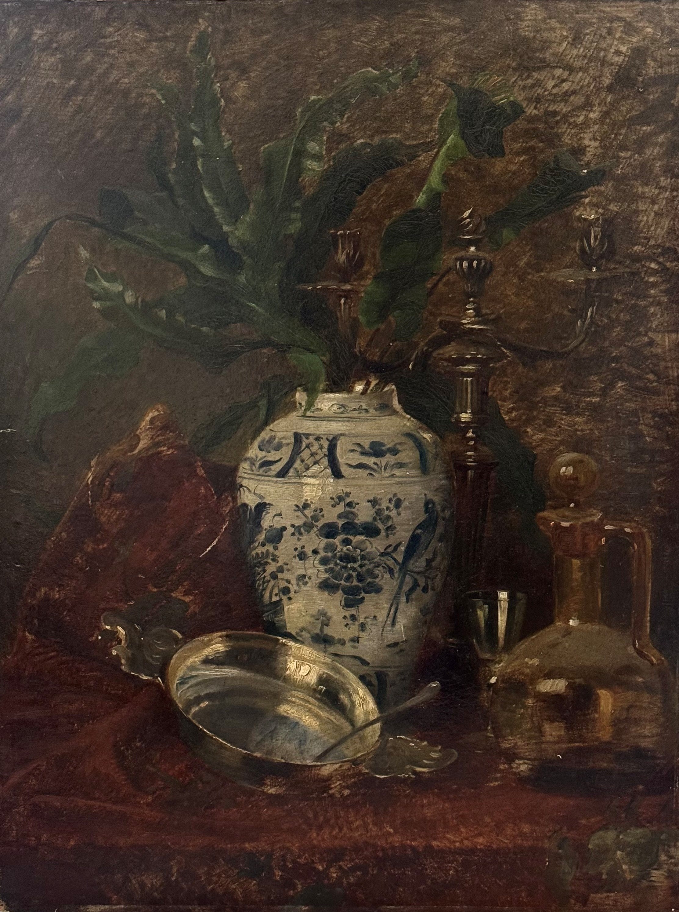 Heritage - 19th C. Still Life with Blue and White Transferware Vase (28 x 22)