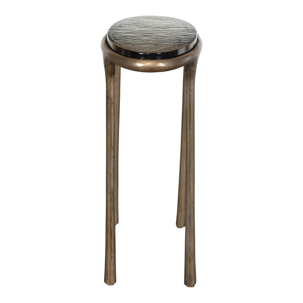 Brass & Glass Oval Accent Table