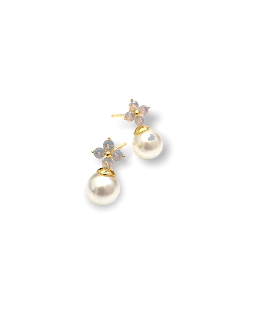 Pink Opal Bri Pearl Studs