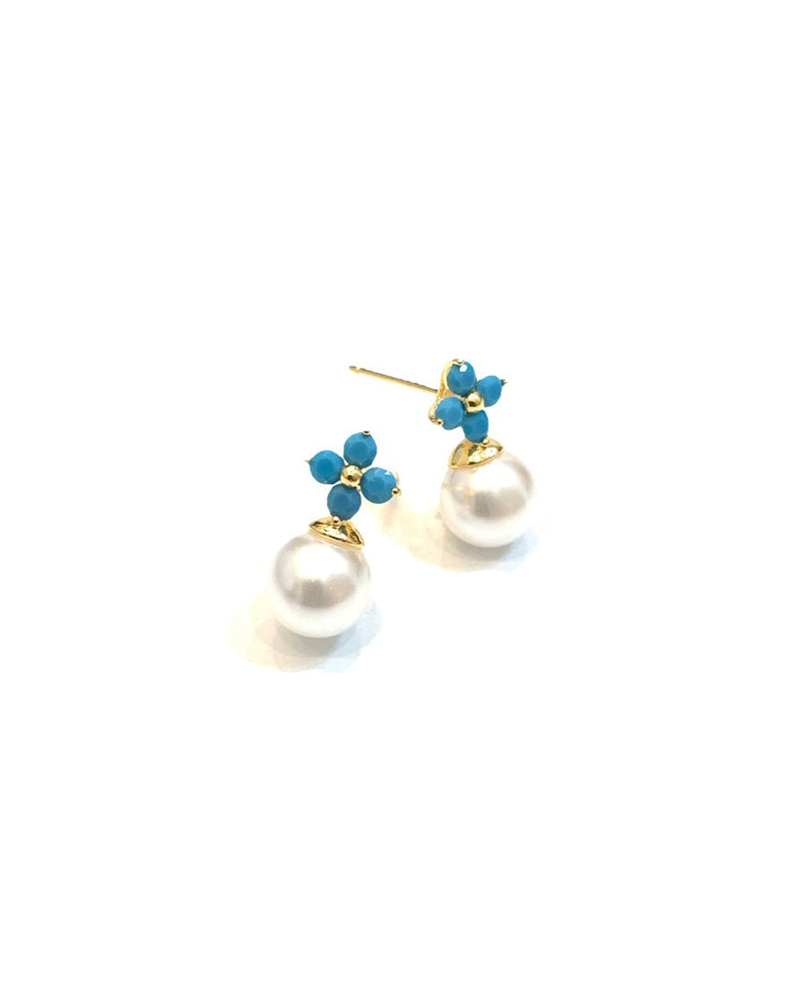Turquoise Bri Pearl Studs