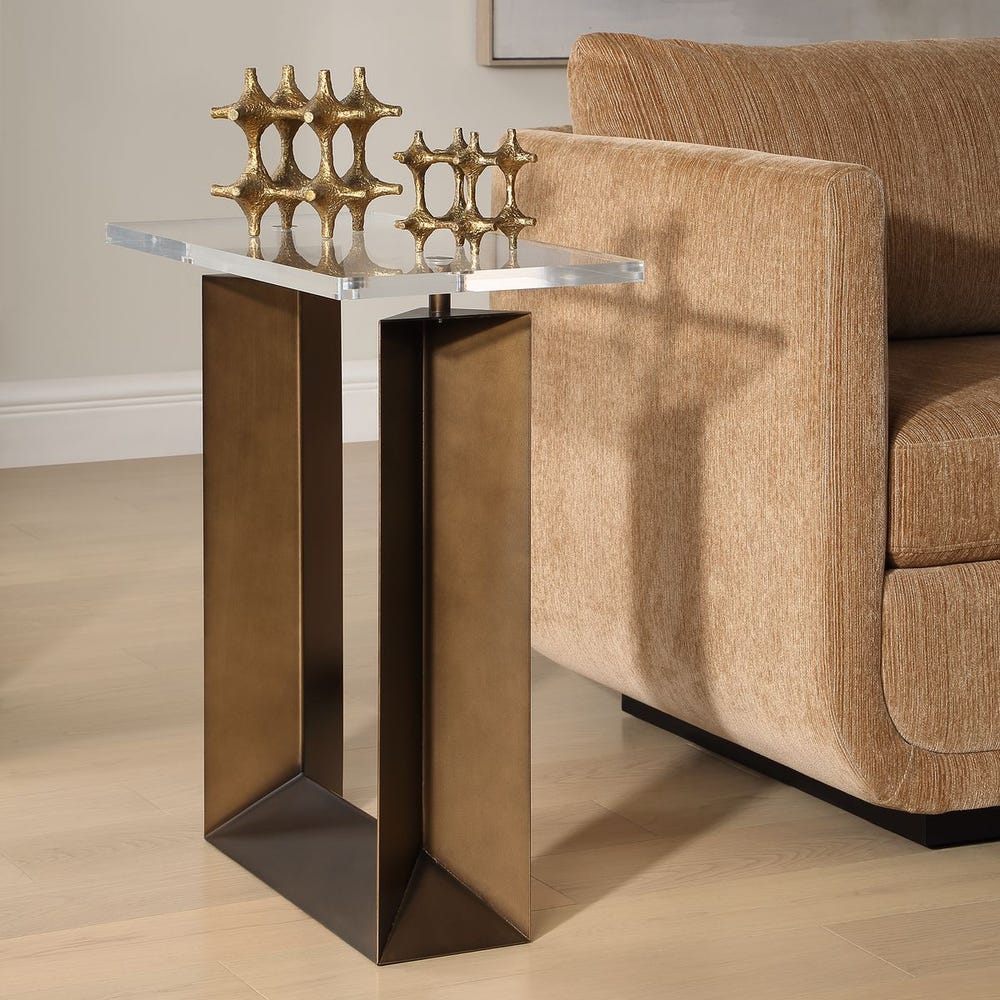Bronze & Acrylic Side Table