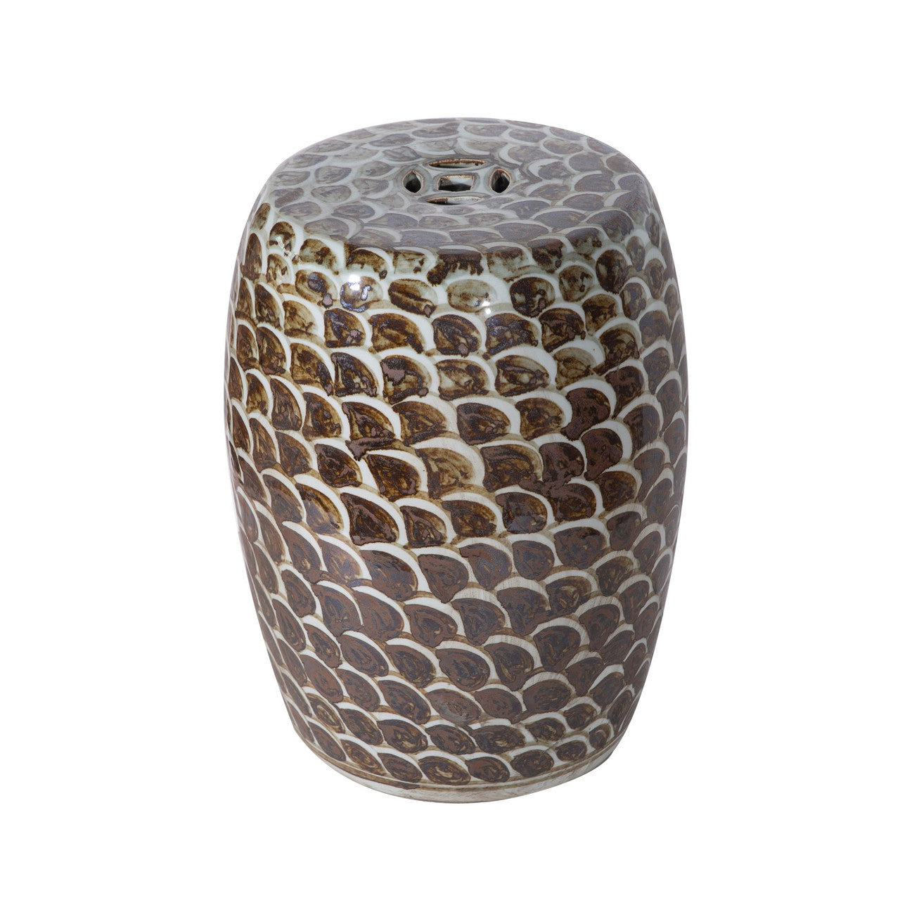Brown Fish Scale Garden Stool