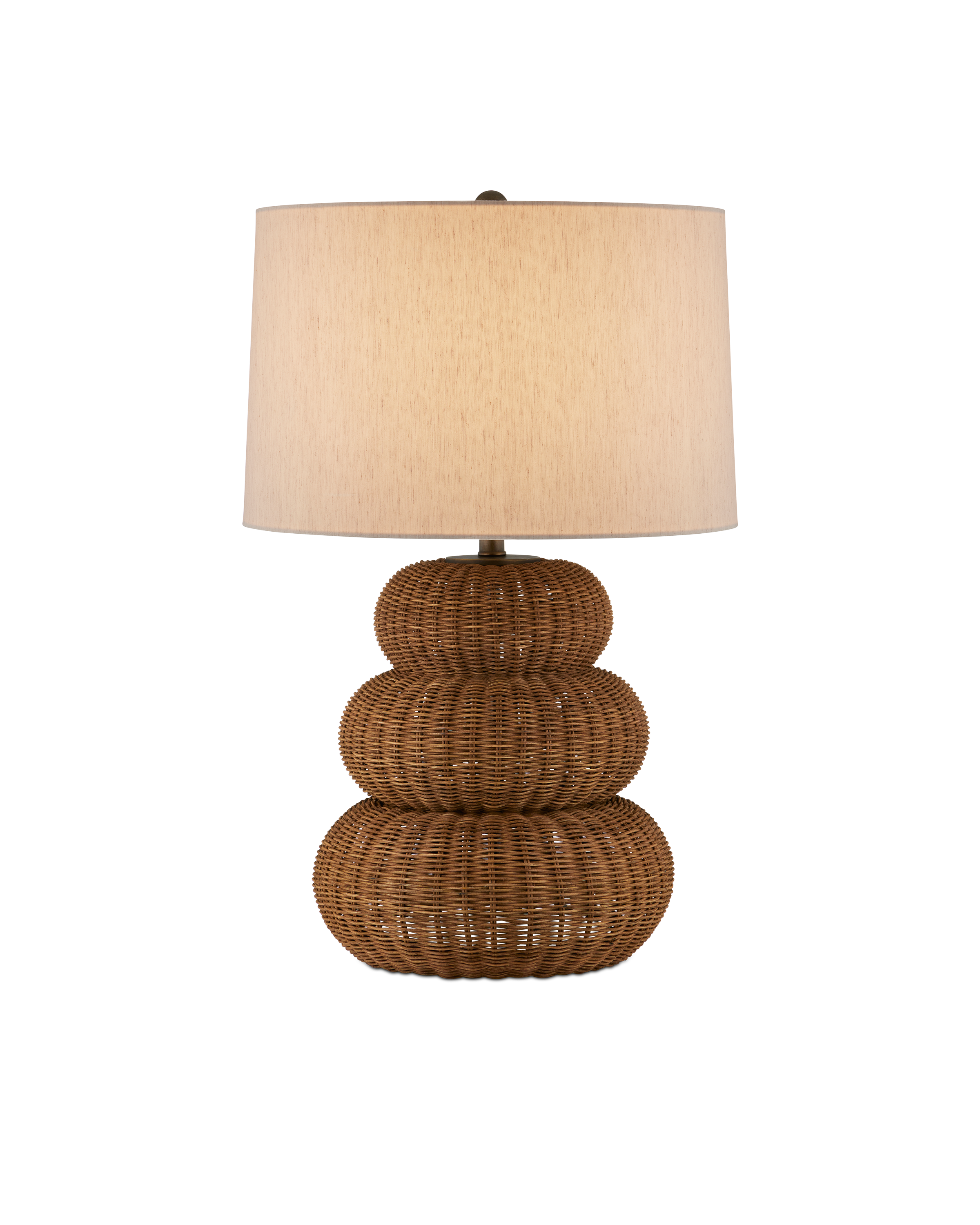 Brown Rattan Triple Gourd Lamp