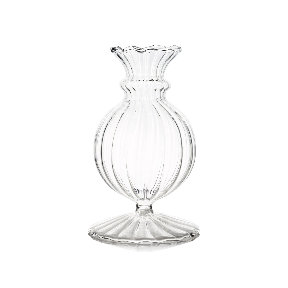 Bud Vase with Clear Trim