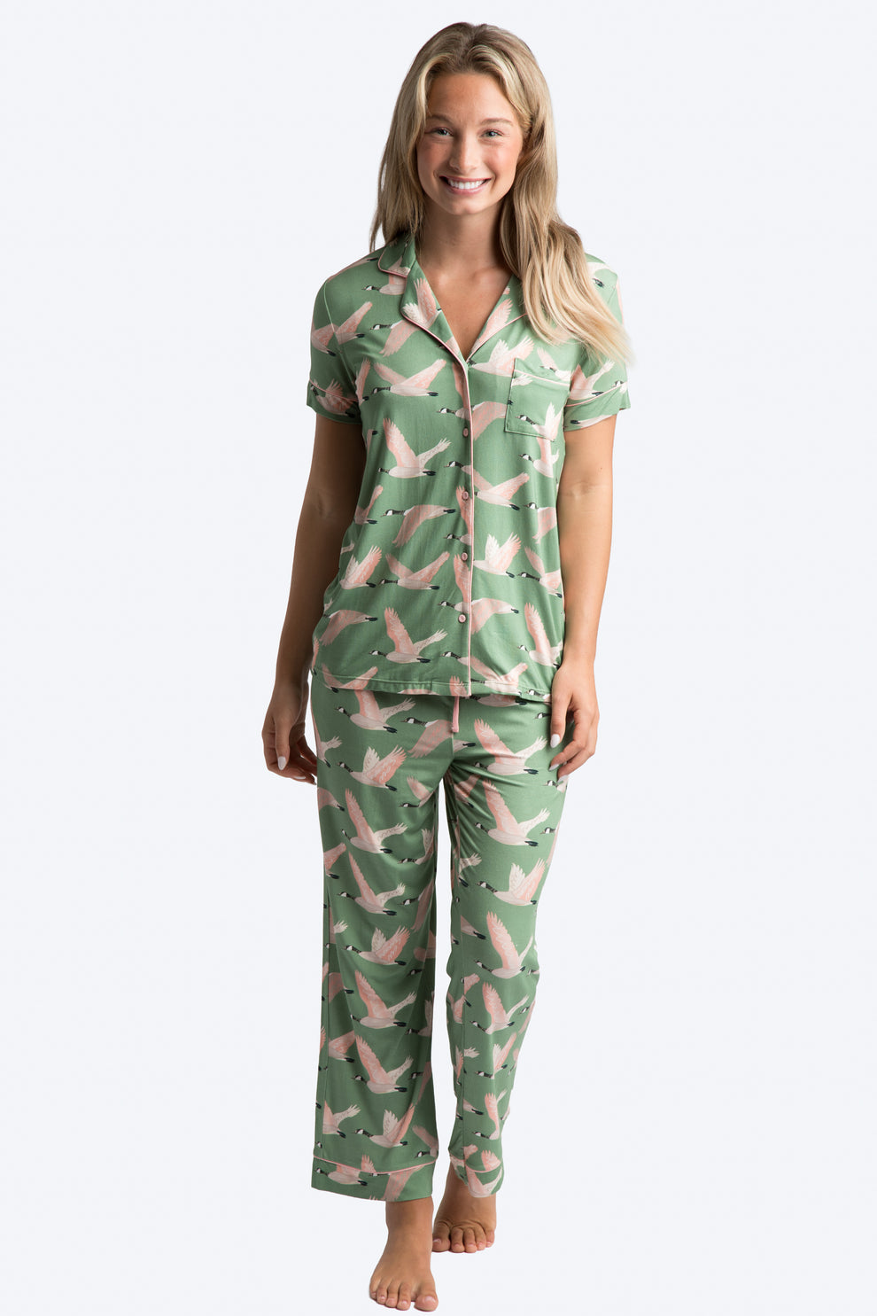Canada Geese Crop Pajamas Set