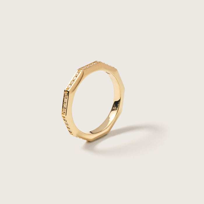 Selina King 18K Gold Diamond Ring Band Size 6