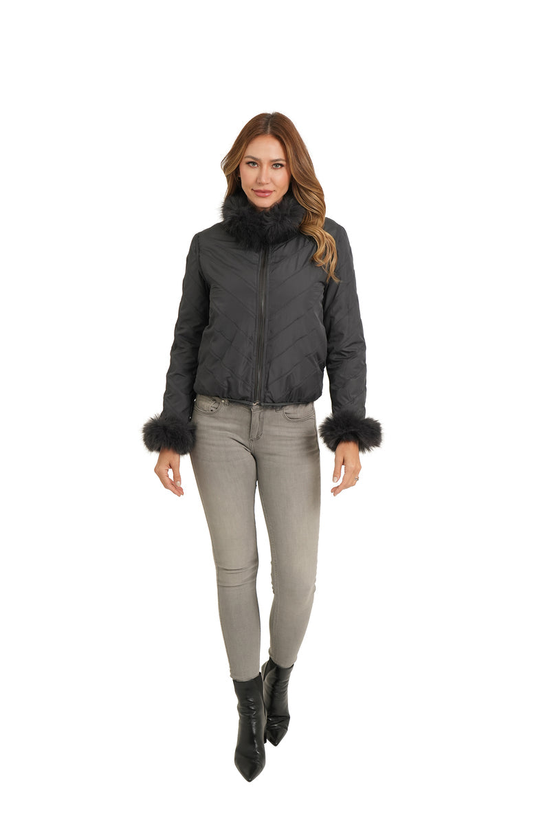 Charcoal Fur Reversible Jacket