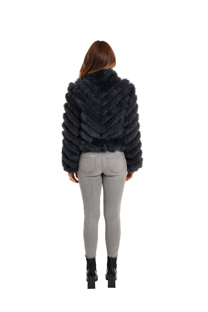 Charcoal Fur Reversible Jacket