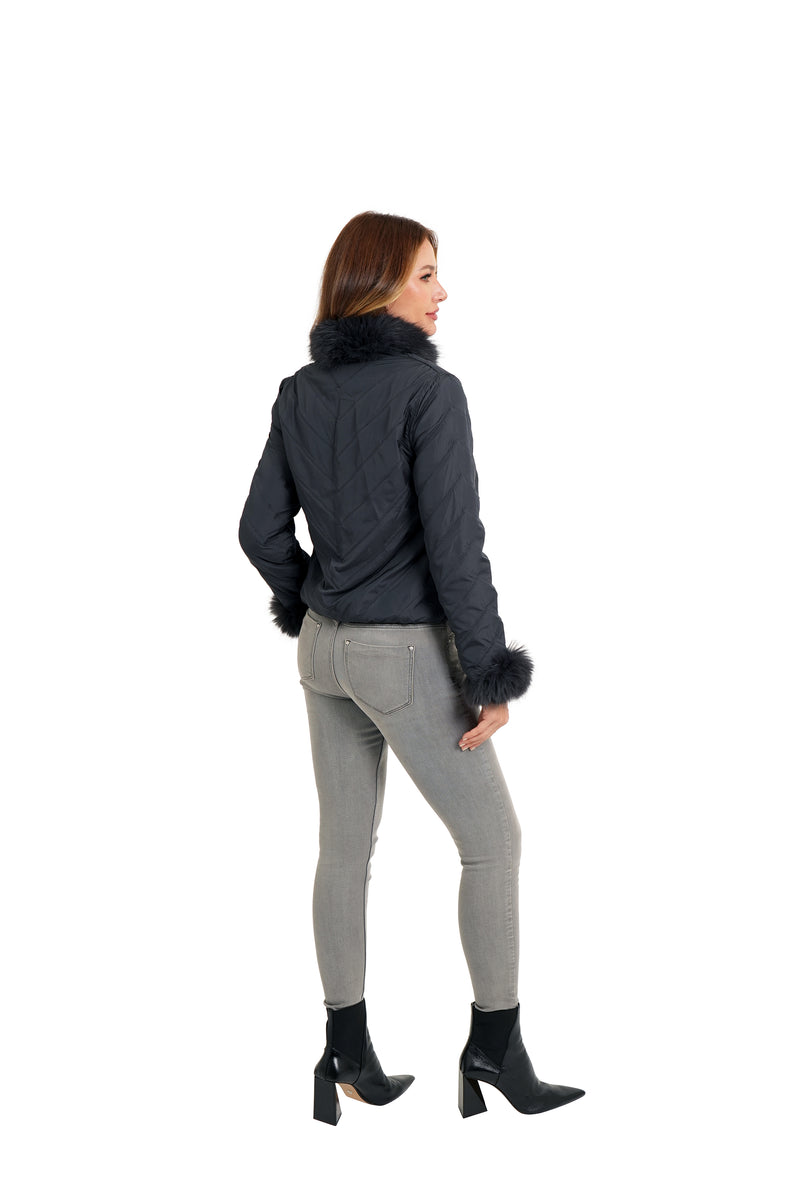 Charcoal Fur Reversible Jacket