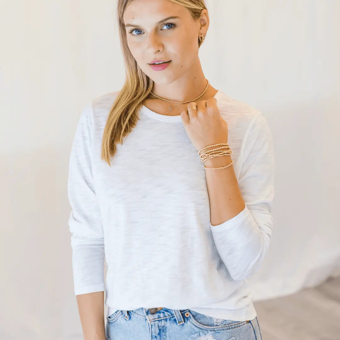 White Classic Long Sleeve Tee
