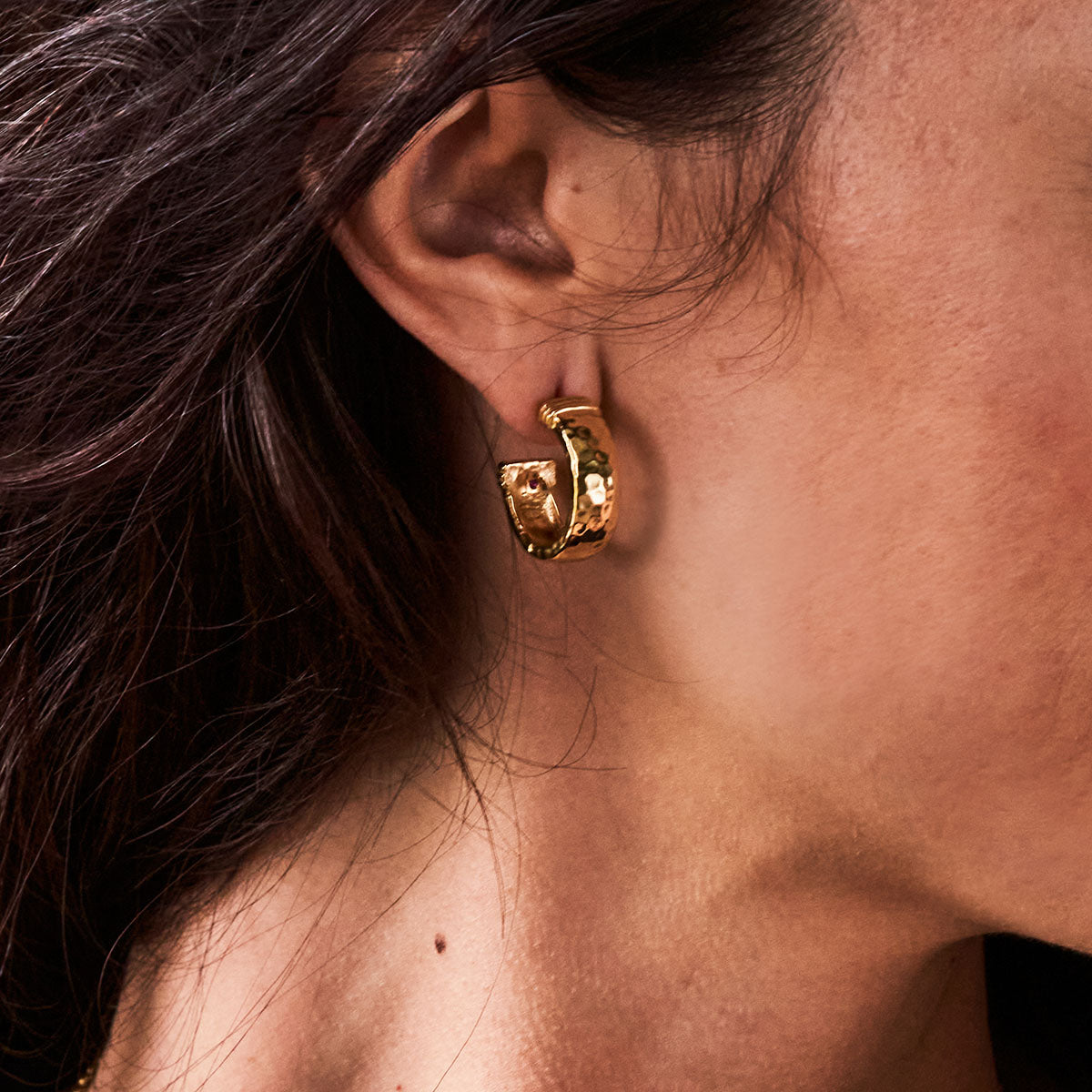 Small Gold Cleopatra Classic Hoops