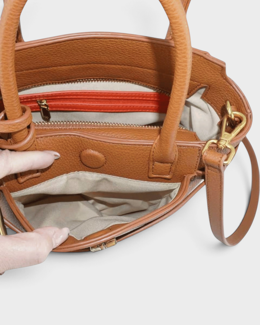 Cognac Tall Crossbody
