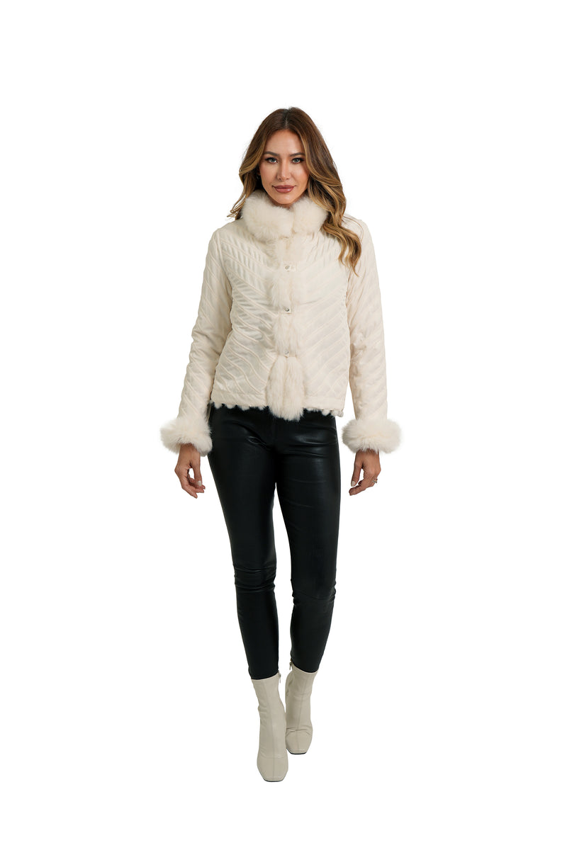 Cream Fur Reversible Jacket