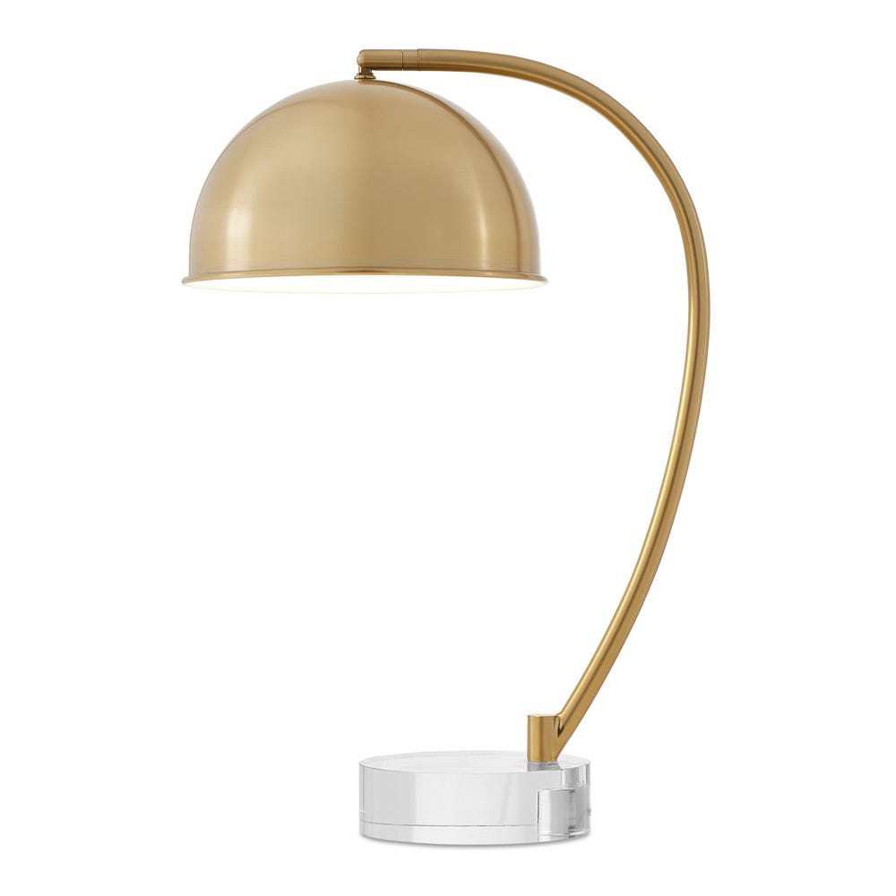 Gold Curved Desk Lamp on Crystal Base