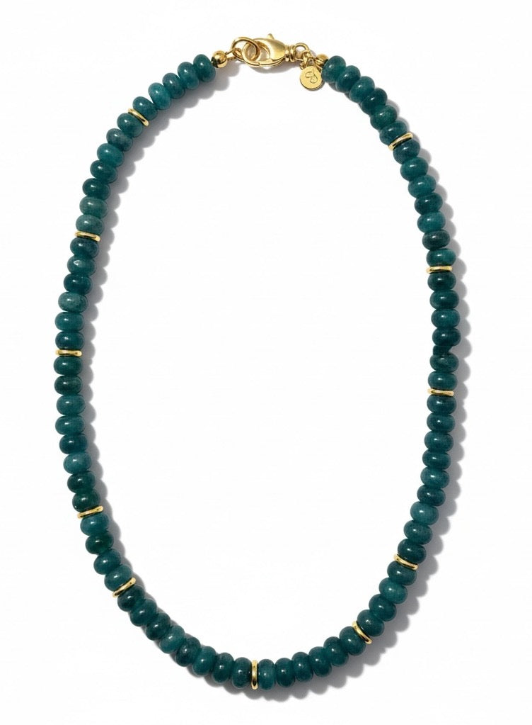 Dark Turquoise Jade Necklace