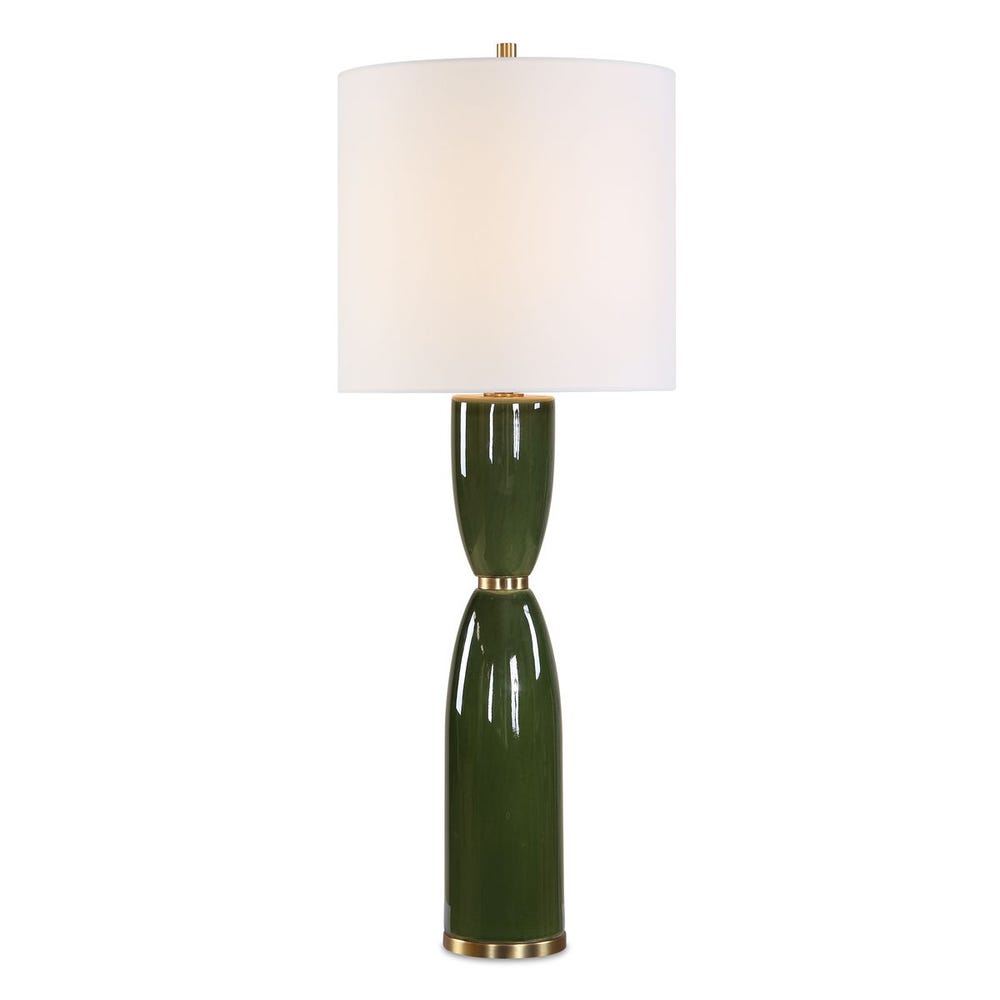 Deep Green Hourglass Silhouette Lamp