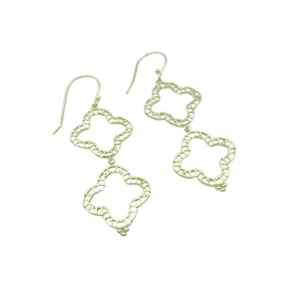 Double Gold Cabo Clover Earrings