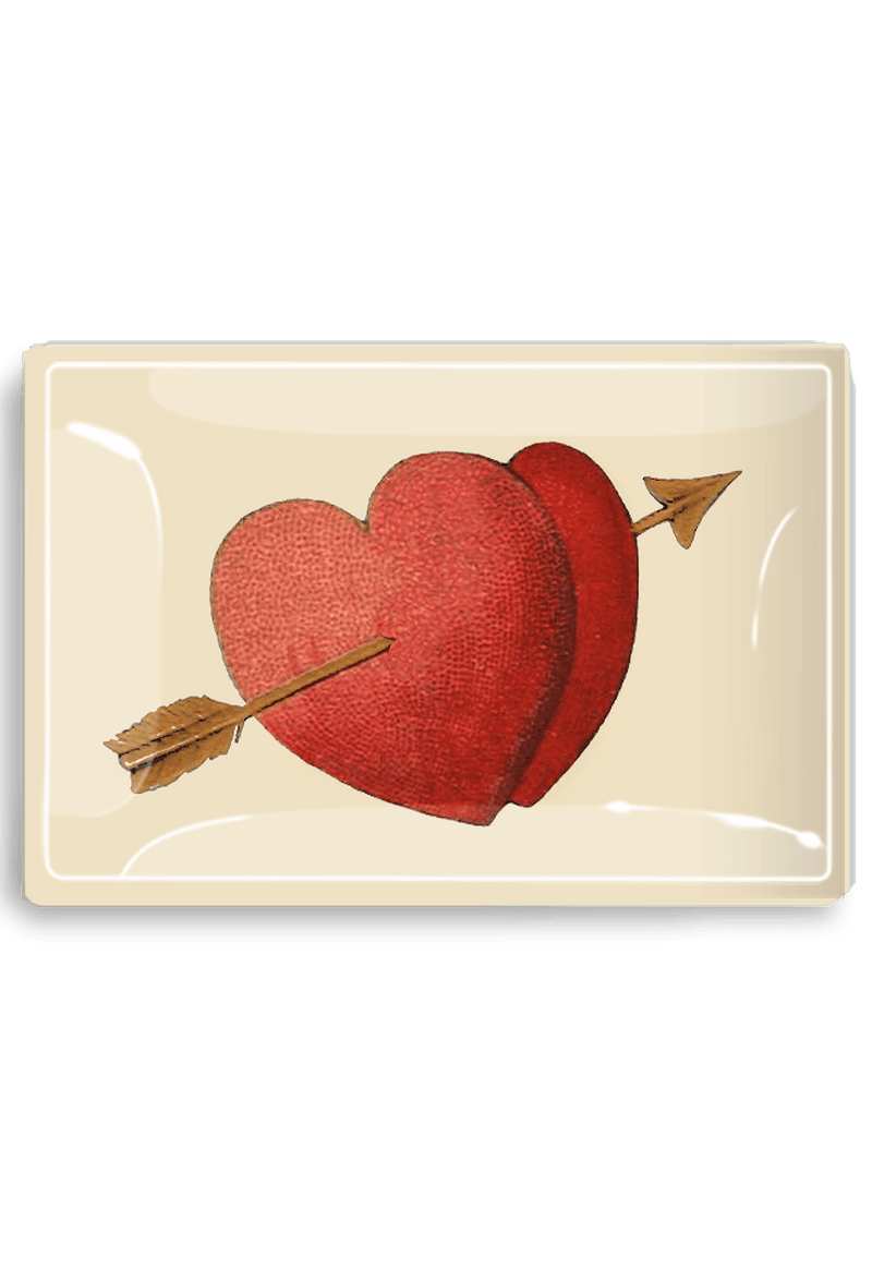 Double Heart Arrow Tray 4x6