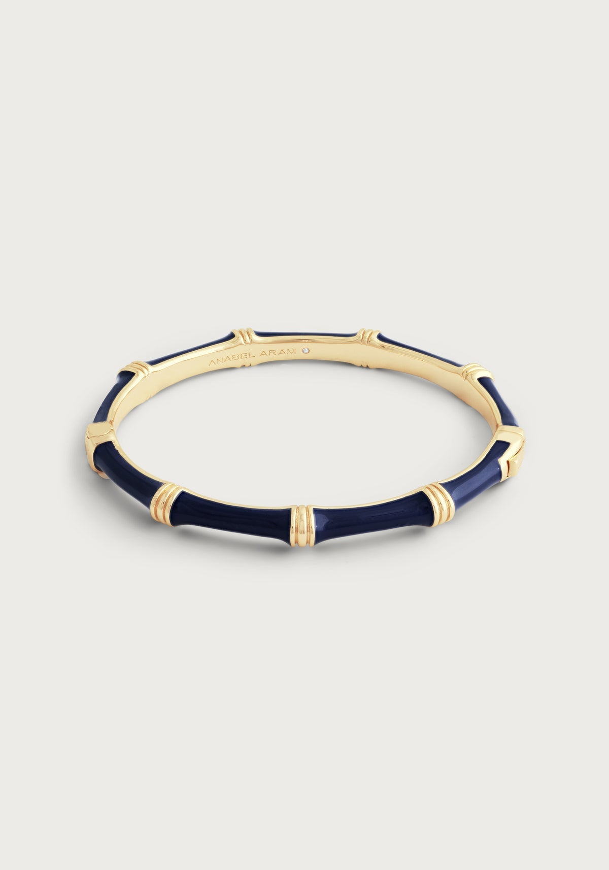 Navy Bamboo Enamel Bangle