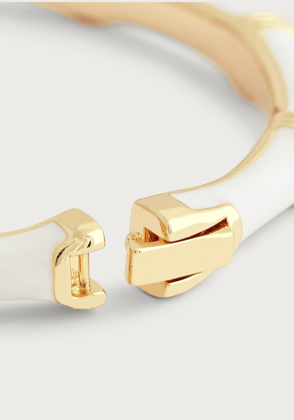 Creme Bamboo Enamel Bangle