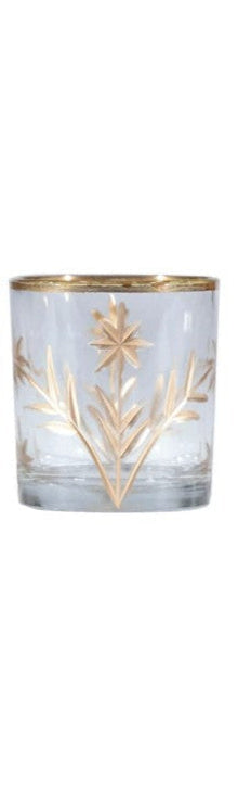 Leafy Garland Etched Glass Votive