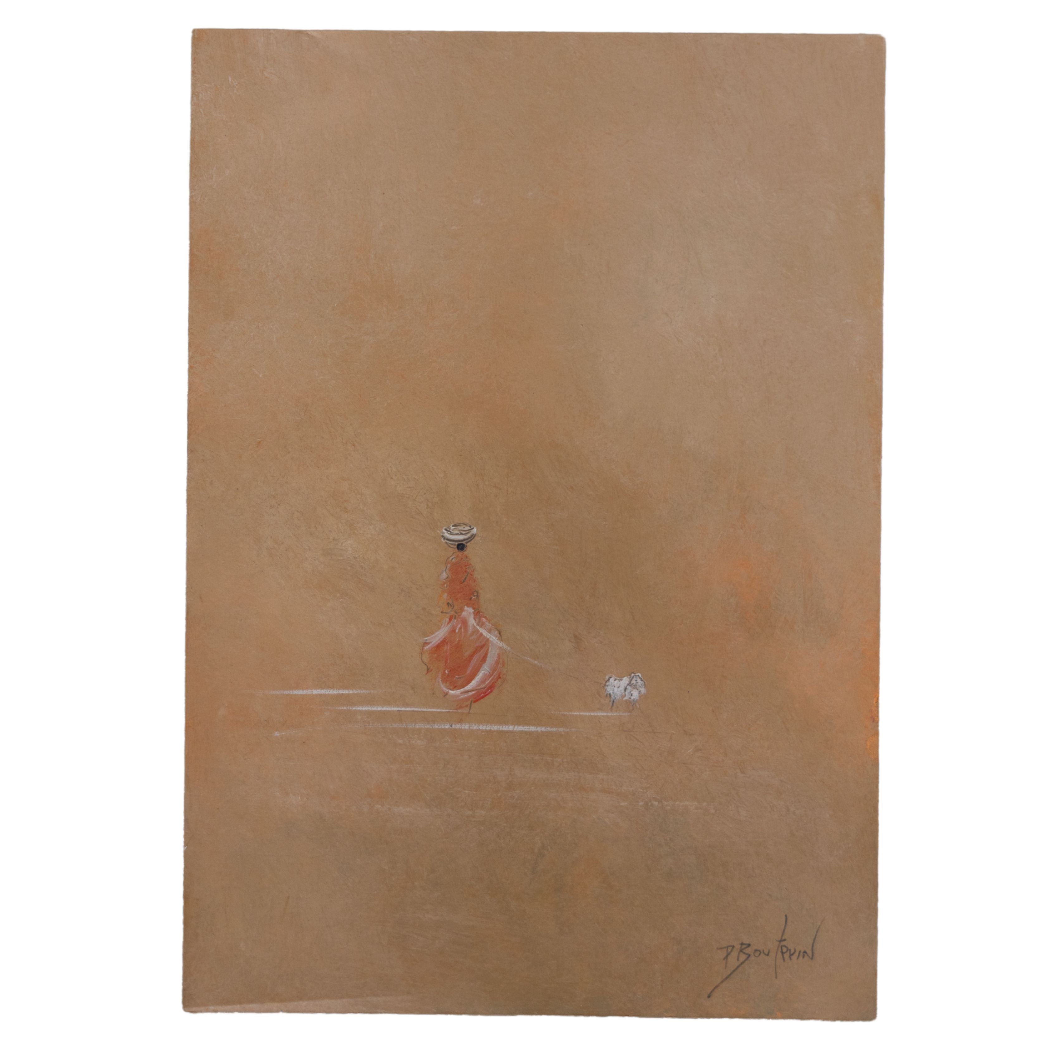 Pascal Bouterin - Demoiselle et son chien (11.75 x 8.25)