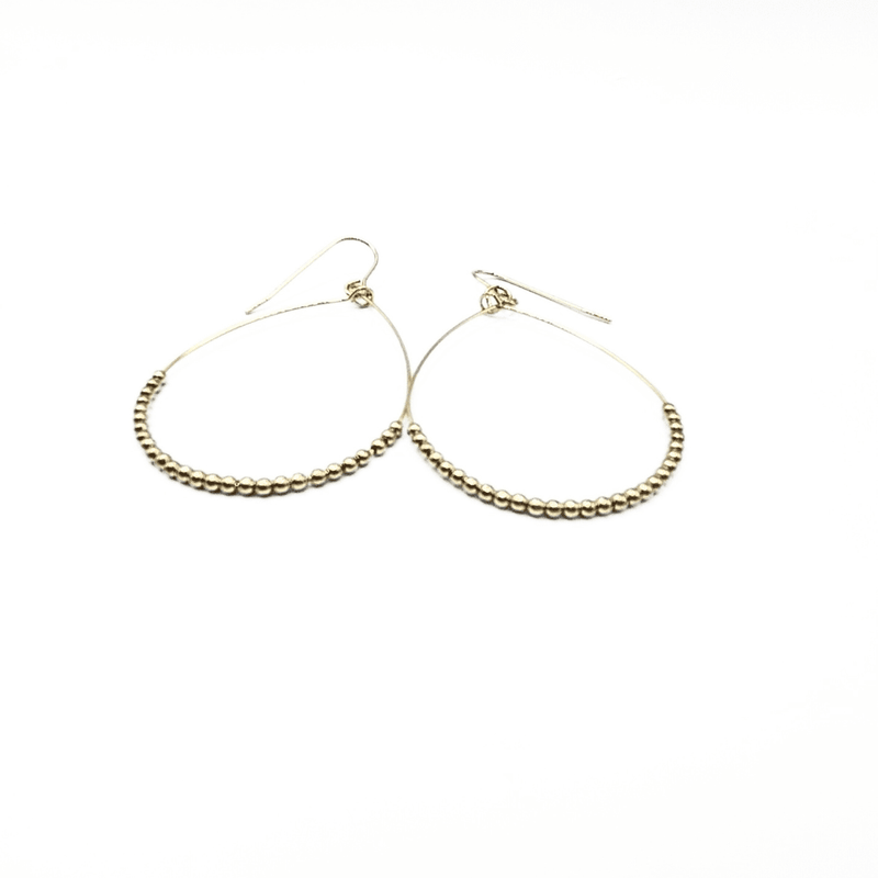 Teardrop Beaded Hoop Danglers