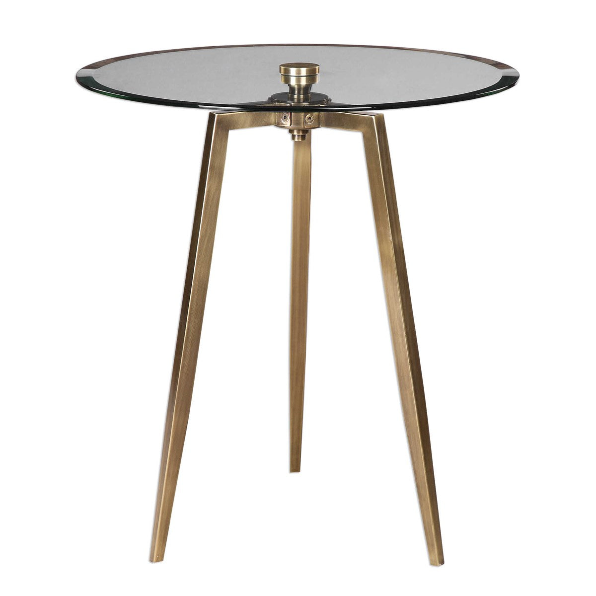 Round Glass Table with Tripod Base