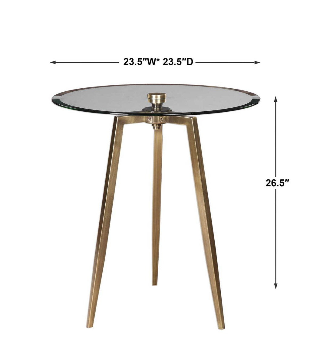 Round Glass Table with Tripod Base