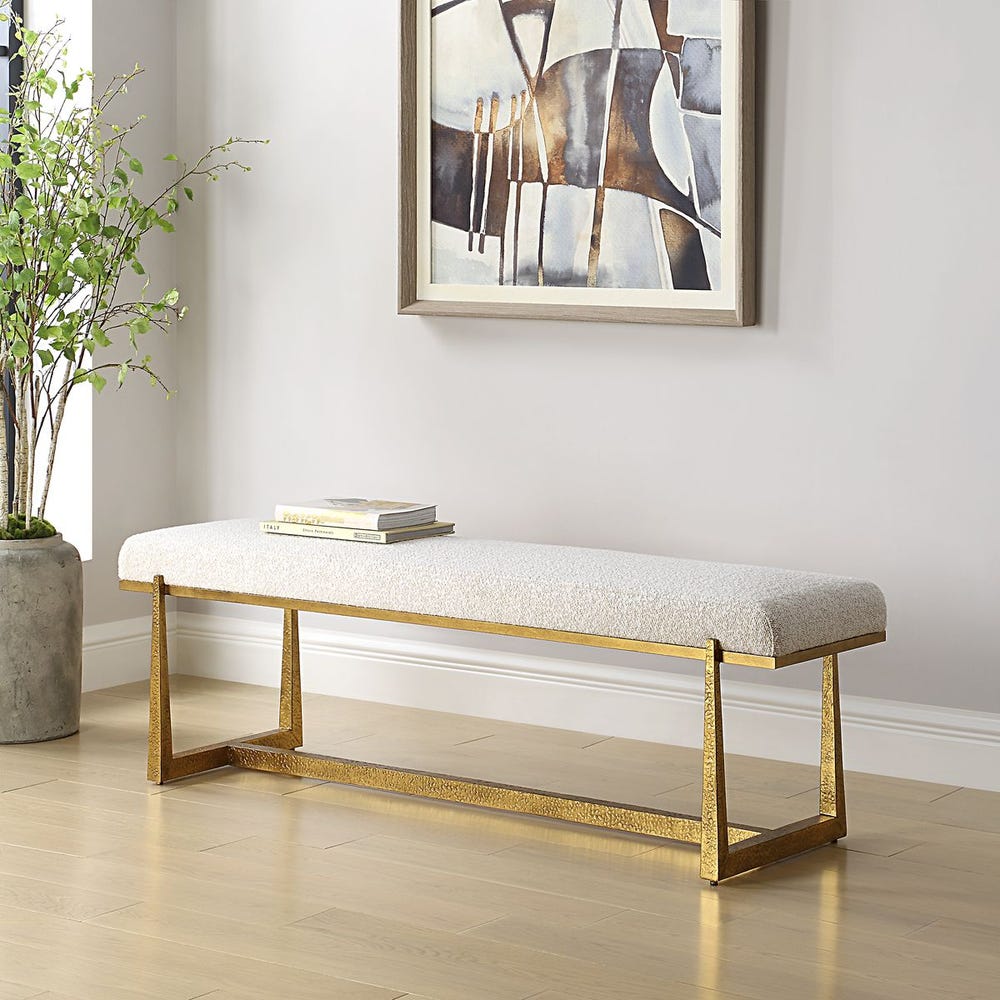 Upholstered Gold Midas Bench