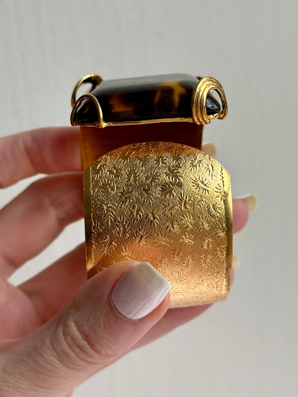 Gold Cuff with Tortoiseshell Accent