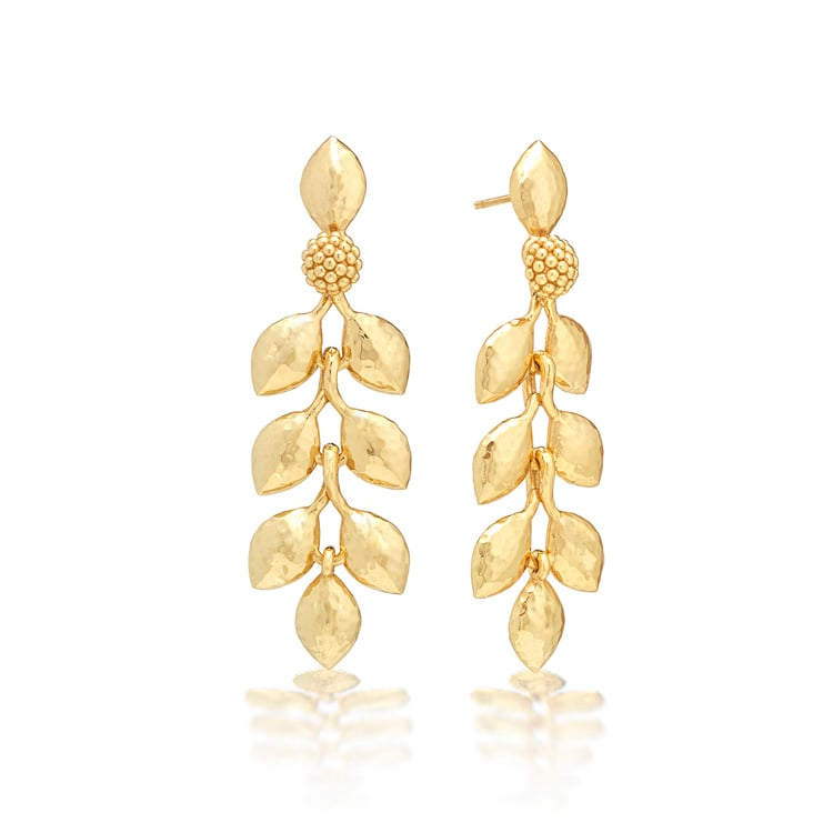 Golden Laurel Dangle Earrings