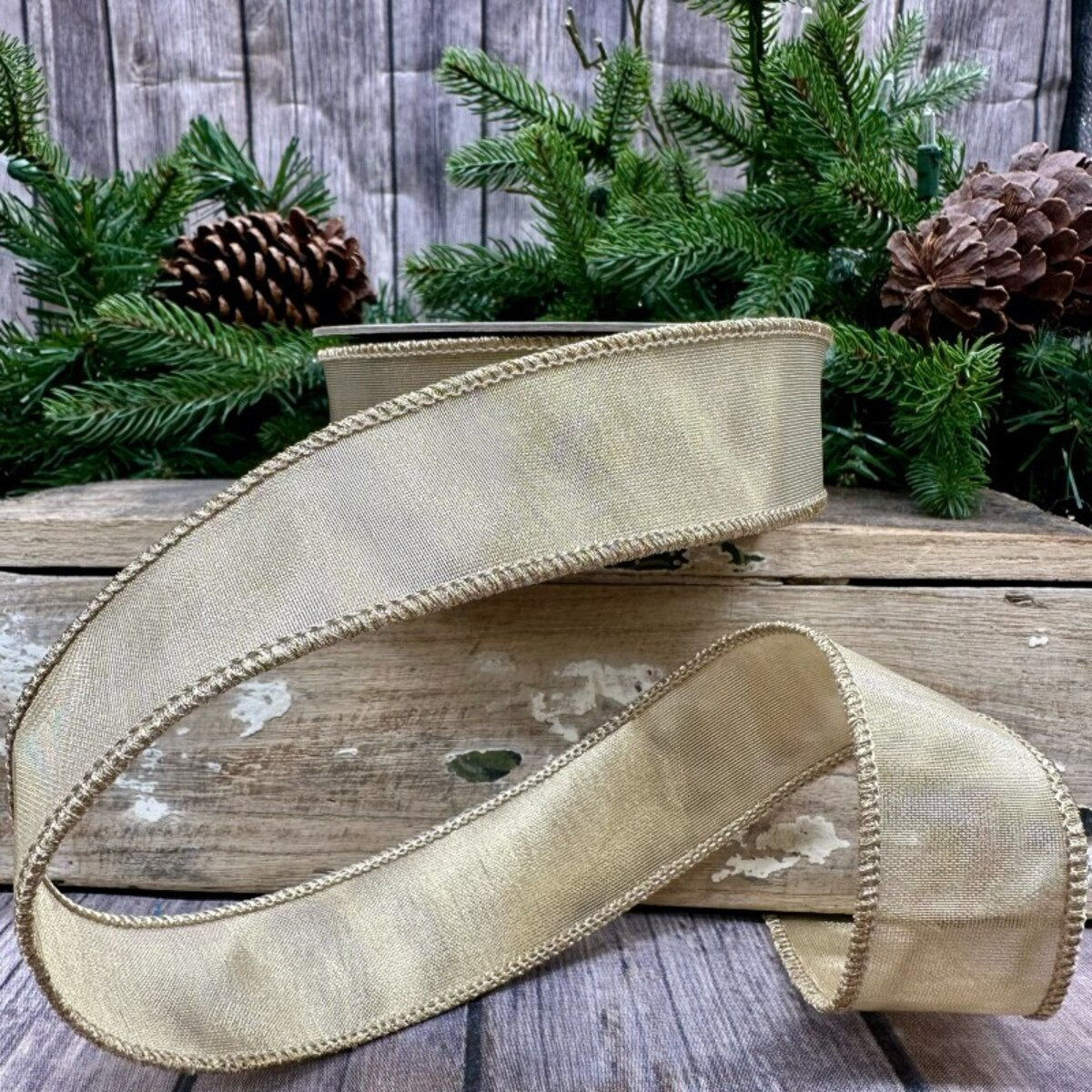 Gold Metallic Mesh Ribbon 1.5" x 10yds