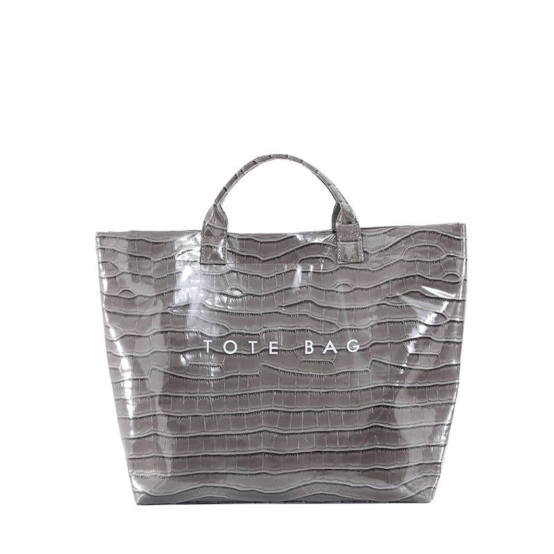 Gray Print Waterproof Tote Bag