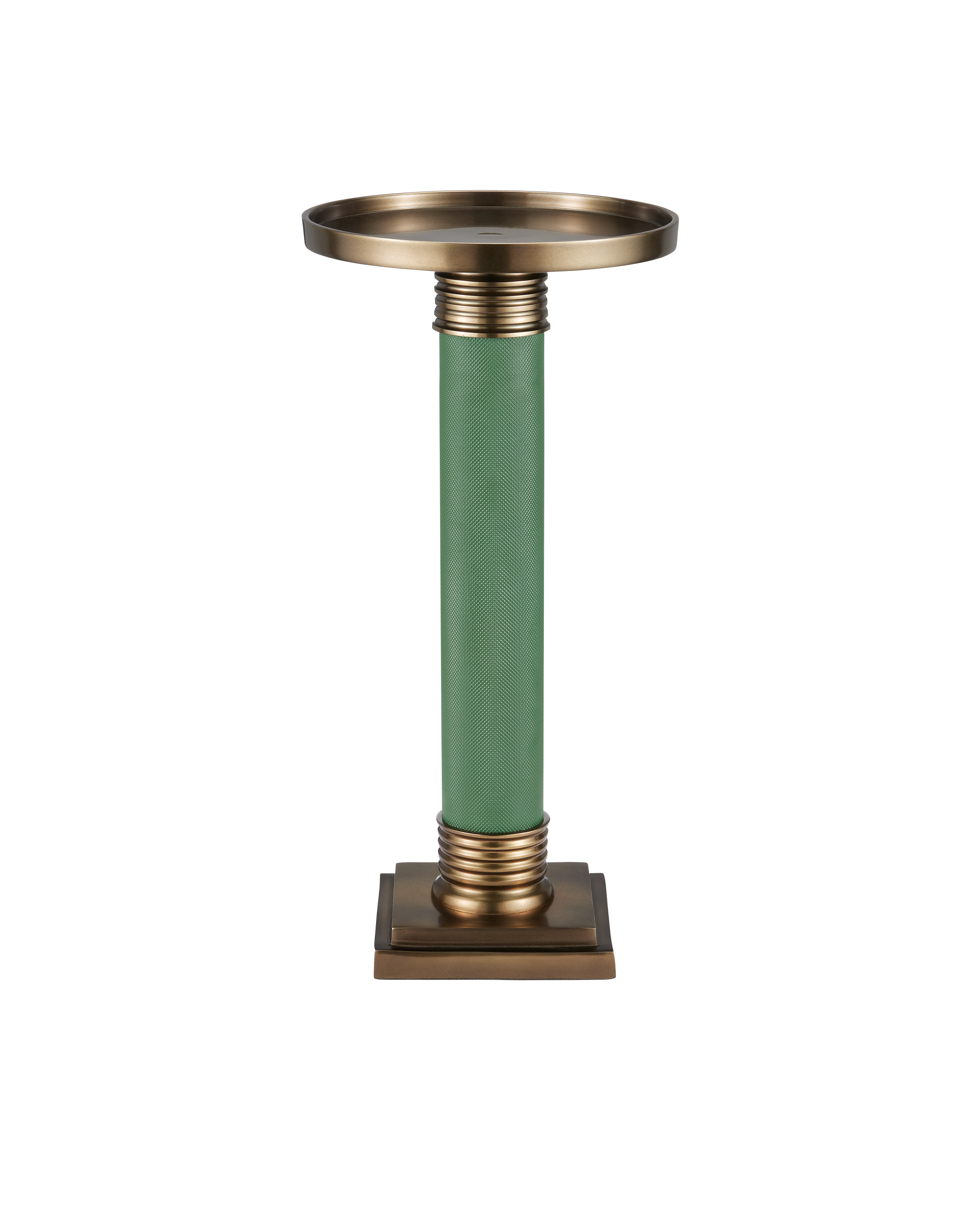 Green & Antique Brass Accent Table