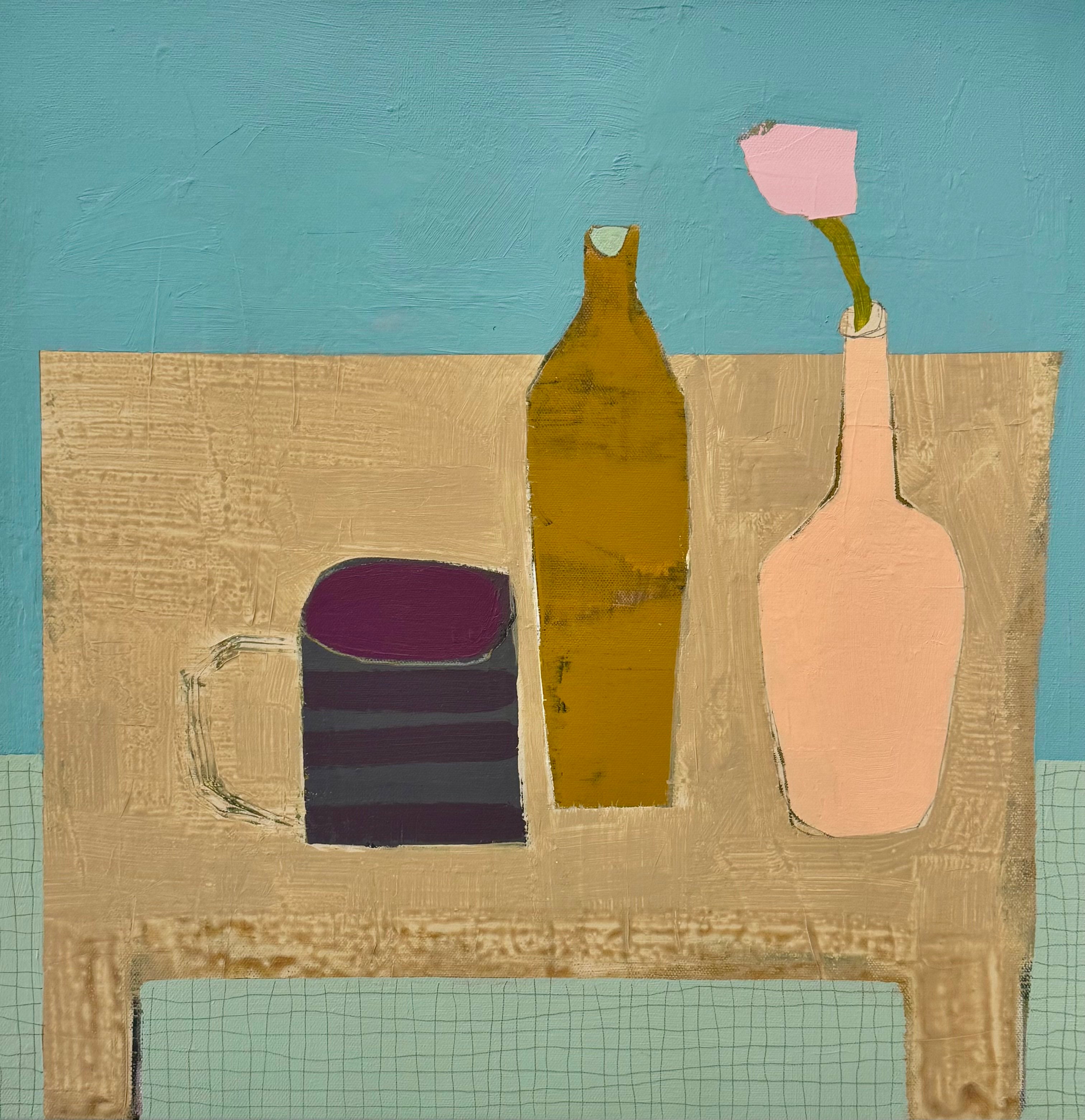 Ellen Rolli - Vessel Shapes and A Flower (20 x 20)