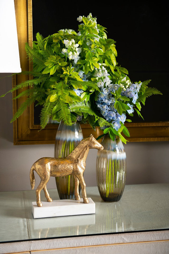 Horse Statue on White Base