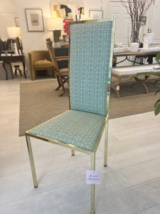 1970s Pair of Brass Chairs in Green