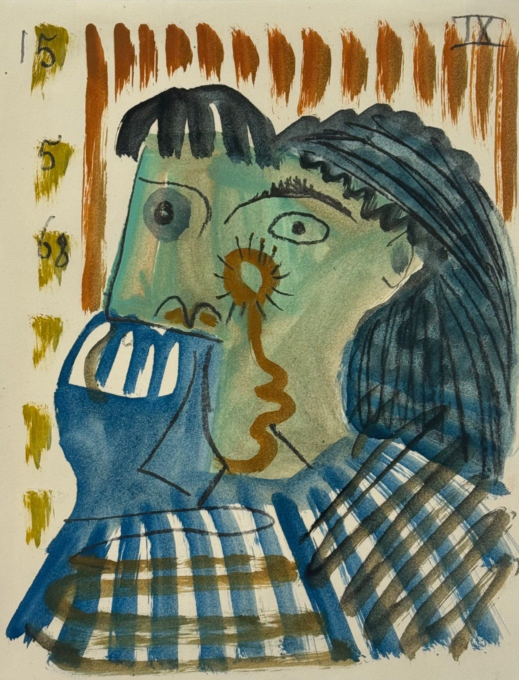 Heritage - Girl in Blue by Raymond Debieve (10.75 x 8.5)