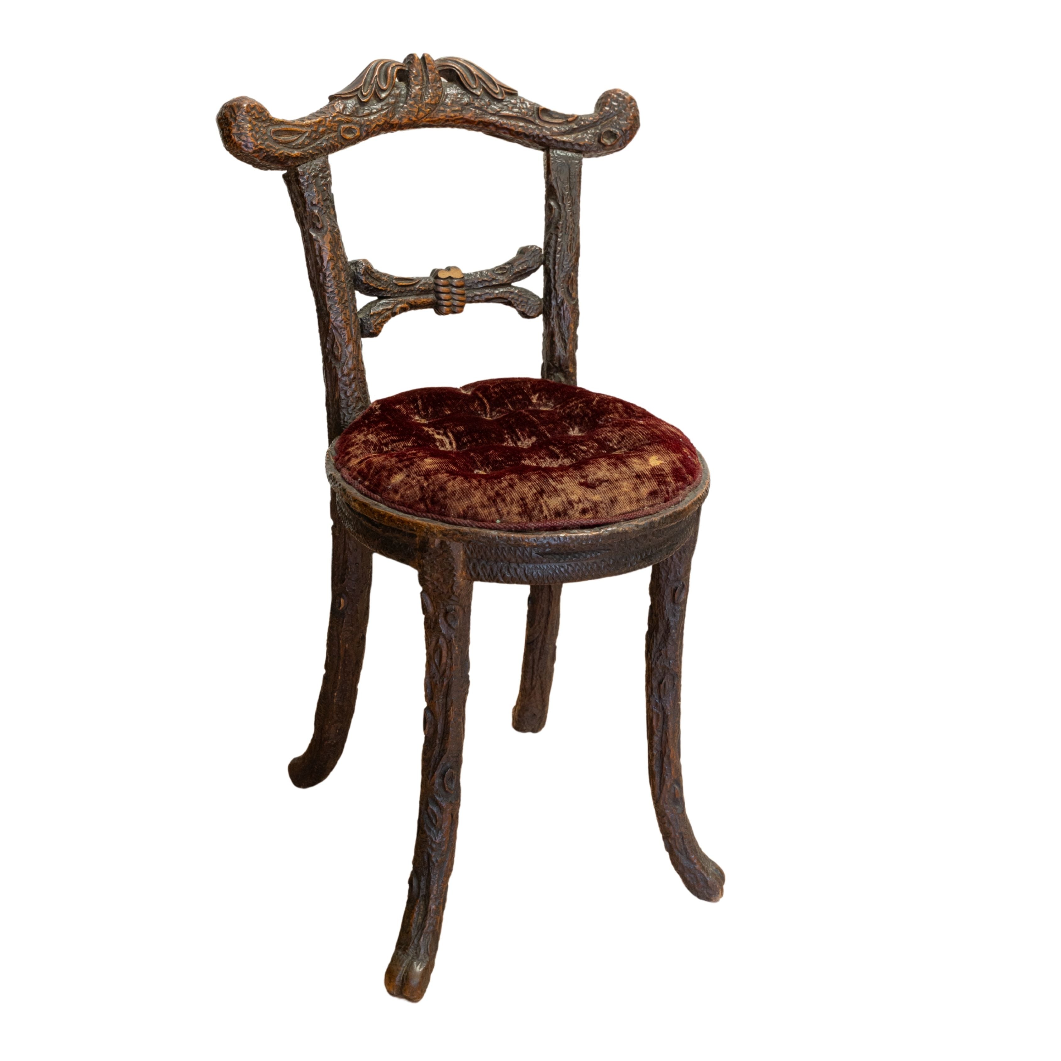 Carved Black Forest Chair