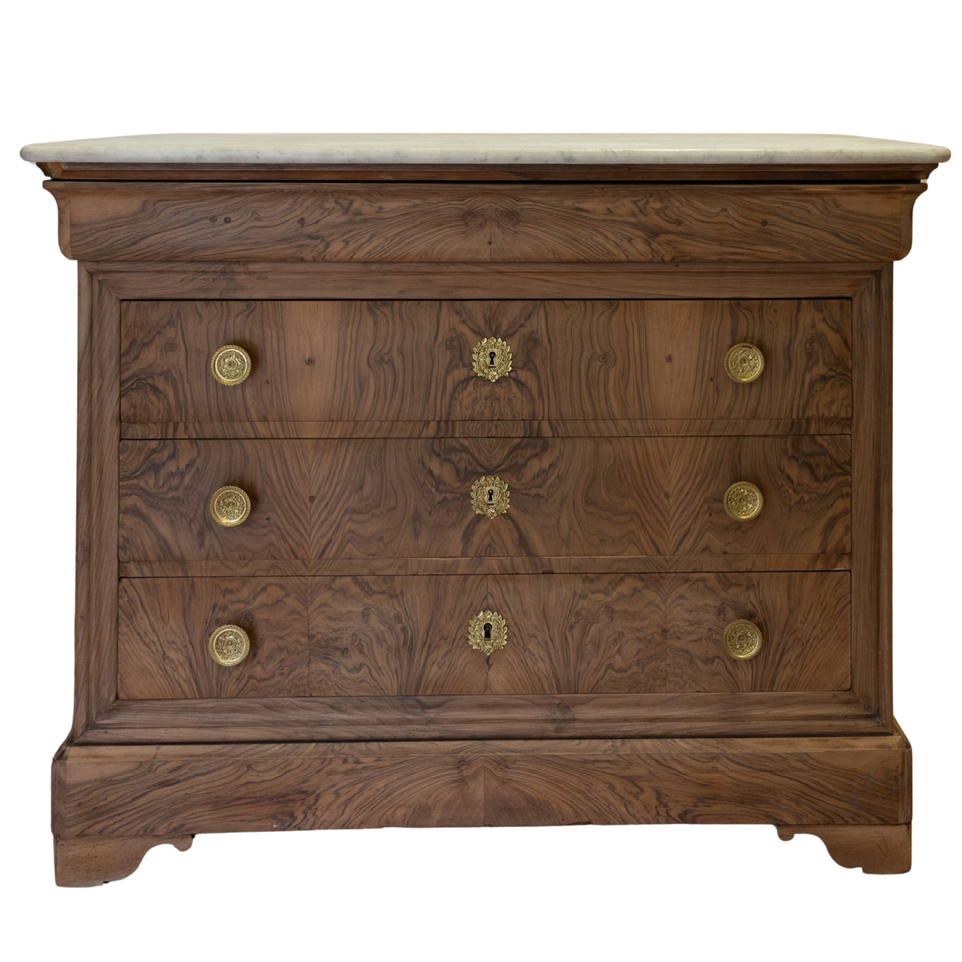 Stripped LP Commode with Grey Marble Top
