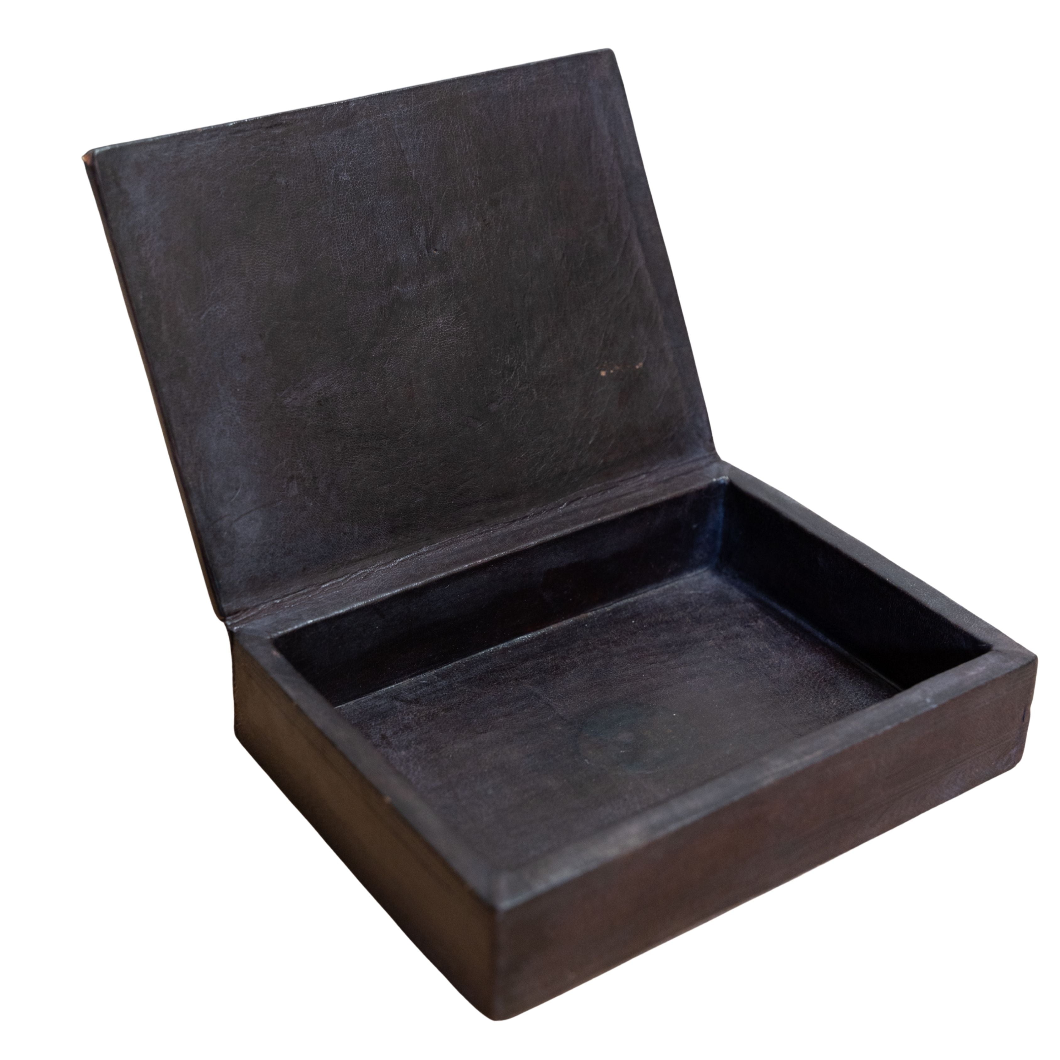 Moroccan Leather Box 7.5x5.5x2H