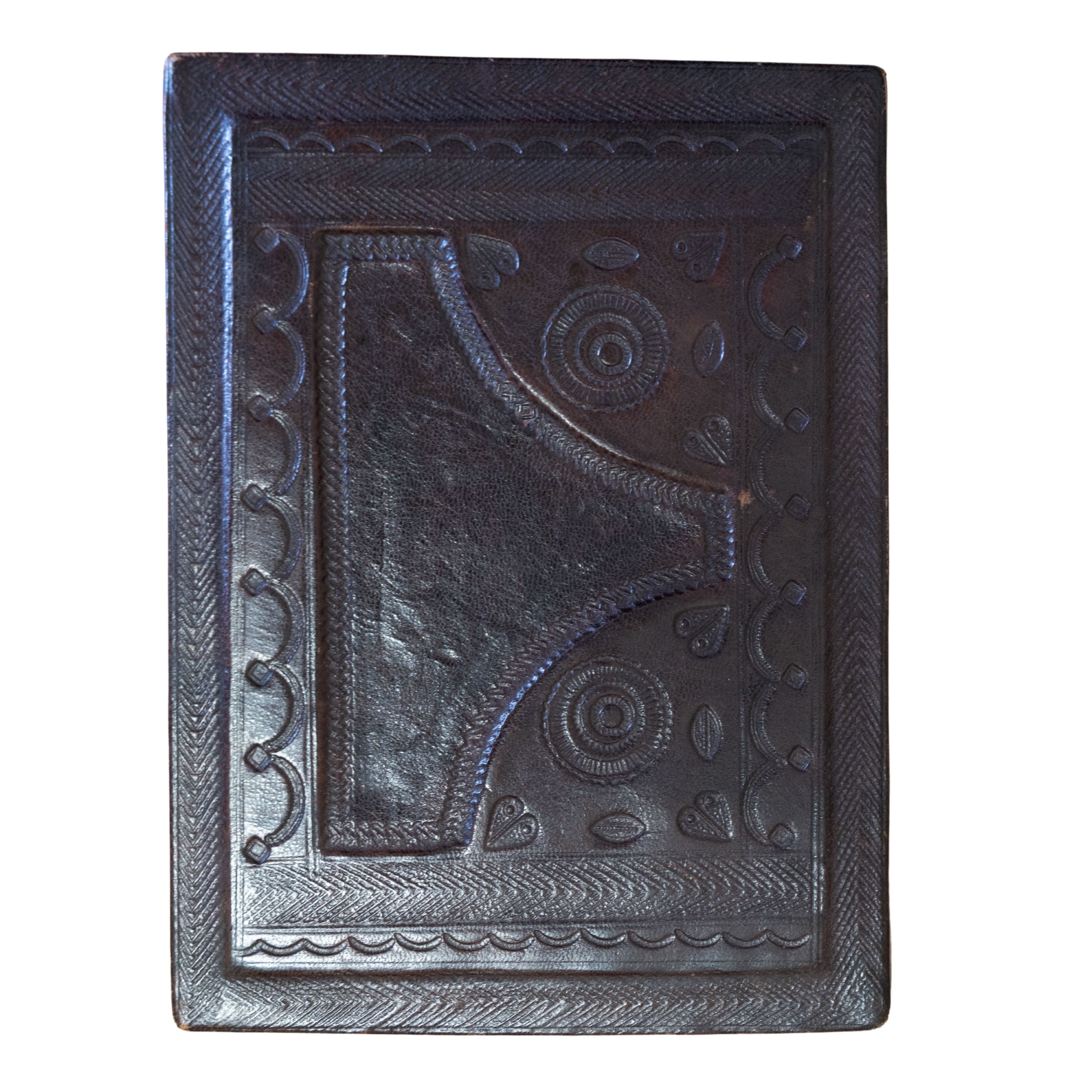 Moroccan Leather Box 7.5x5.5x2H