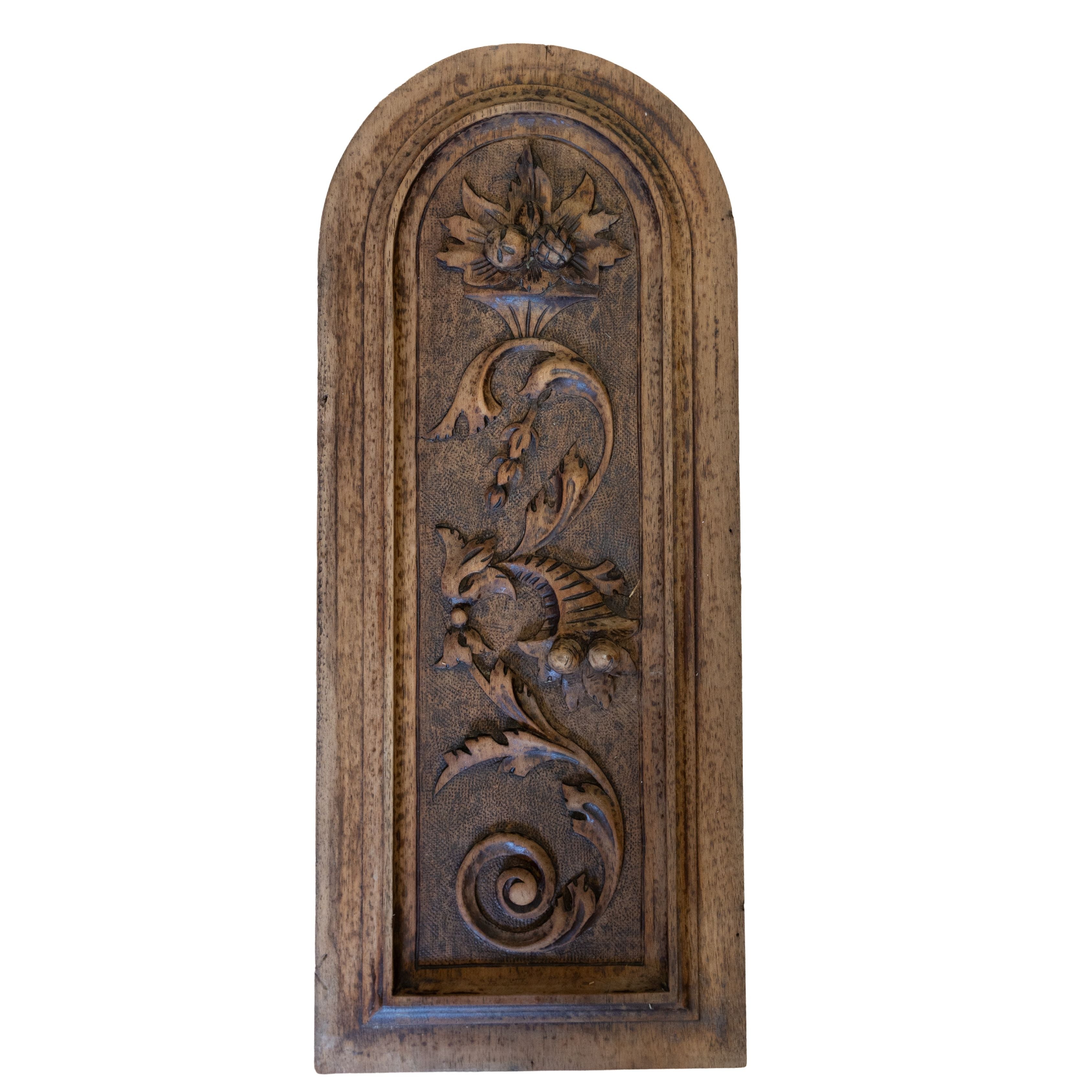 Arched Wood Carved Panel