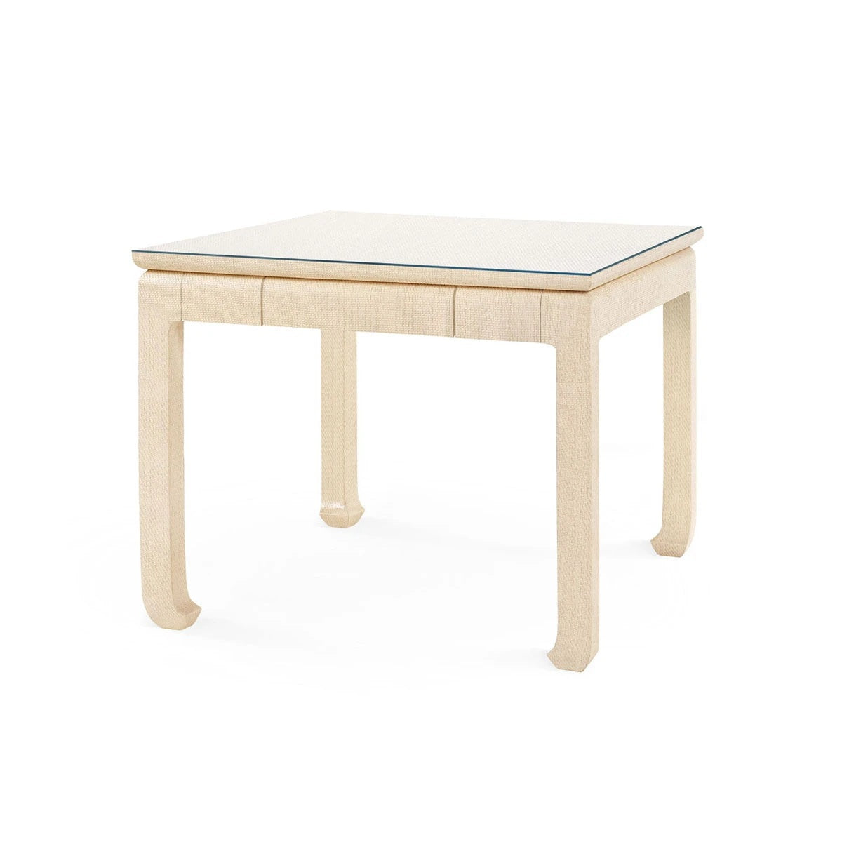 Natural Twill Lacquered Grasscloth Game Table