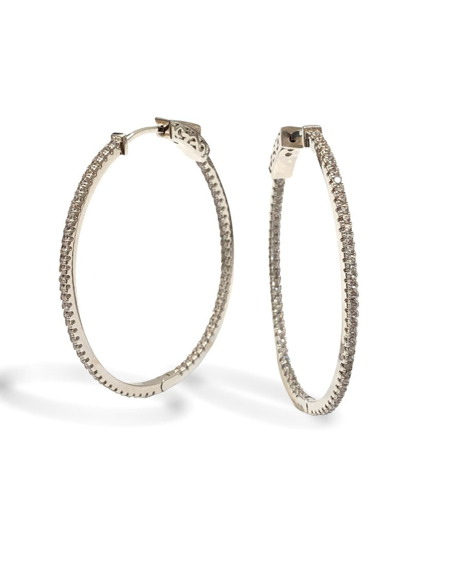 White Gold Lauren Inside Out Hoops