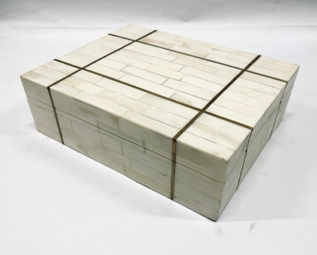 Large Bone Box with Brass Lining