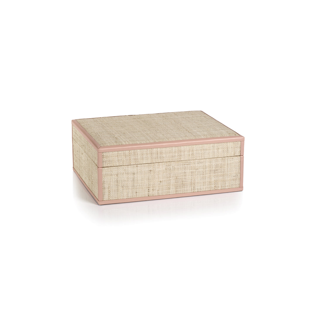 Large Pink & Raffia Box
